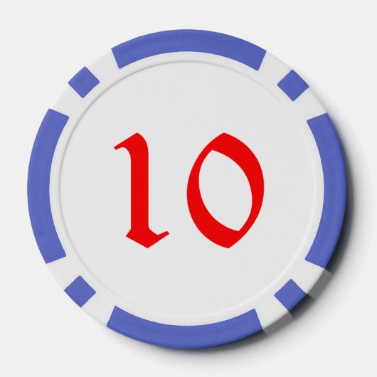 Sneeuwvrouw blauw 10 gestreepte pokerchip (Achterkant)