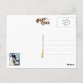 Sneeuwvrouw en vogel in de wintertuin briefkaart (Achterkant)