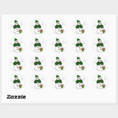 Sneeuwvrouw met vogelnest ronde sticker (Vel)