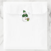 Sneeuwvrouw met vogelnest ronde sticker (Tas)