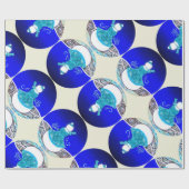 Sneeuwvrouw onder de blauwe winterhemel cadeaupapier (Vlak)