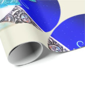 Sneeuwvrouw onder de blauwe winterhemel cadeaupapier (Rol Hoek)