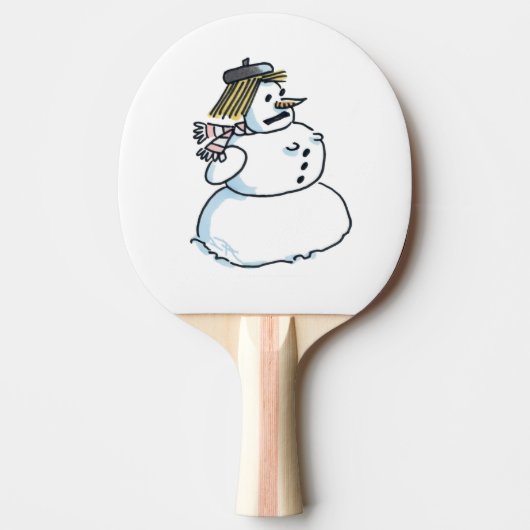 Sneeuwvrouw ping pong peddel tafeltennisbatje (Voorkant)