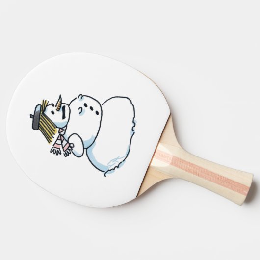 Sneeuwvrouw ping pong peddel tafeltennisbatje (Zijkant)