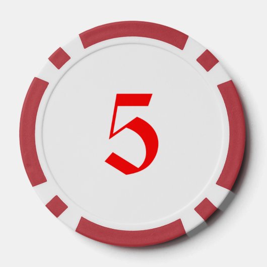 Sneeuwvrouw rood 5 gestreepte pokerchip (Achterkant)