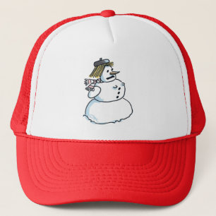 Sneeuwvrouw rood-witte schuimtruckershoed trucker pet