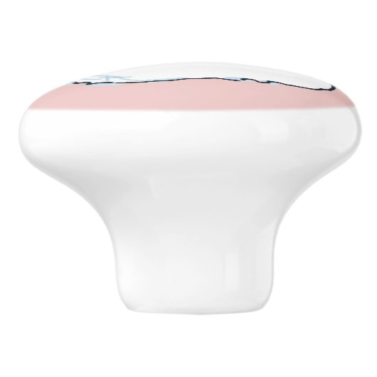 Sneeuwvrouw roze keramische knop (Zijkant)