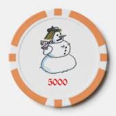 Sneeuwvrouw sinaasappel 5000 gestreepte pokerchip (Voorkant)