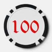 Sneeuwvrouw zwart 100 gestreepte pokerchip (Achterkant)