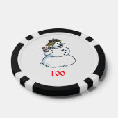 Sneeuwvrouw zwart 100 gestreepte pokerchip (Enkel)