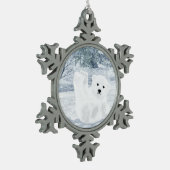 Sneeuwvun - Polaire Beer Cub Tin Sneeuwvlok Ornament (Links)