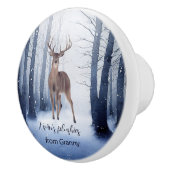 Sneeuwwboten met kerst voelen een aangepaste naam keramische knop (Rechts)