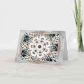 Sneeuwweb met goud bloeit bedankkaart (Voorkant)