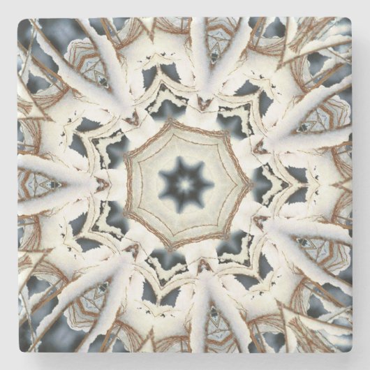 sneeuwweb stenen onderzetter (Voorkant)