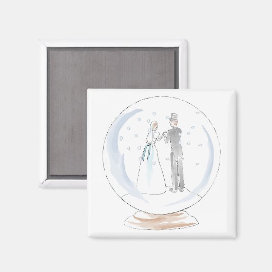 Sneeuwweddenschap met Wereldbol Magneet (Voorkant / Achterkant)