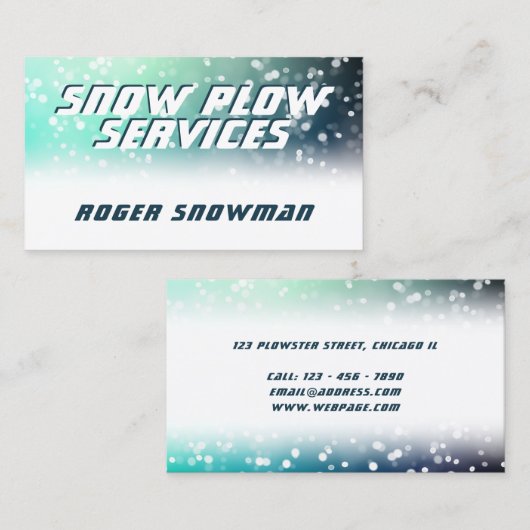 Sneeuwweerafbeelding Visitekaartje (Voorkant / Achterkant)