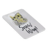 Sneeuwweg gekleurde kat Folk Art Fun Cute Slogan Magneet (Rechterzijde)