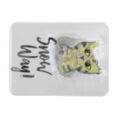 Sneeuwweg gekleurde kat Folk Art Fun Cute Slogan Magneet (Horizontaal)