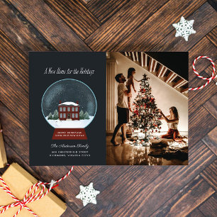 SneeuwWereldbol Fotovakantie Verplaatsingsaankondi Feestdagenkaart