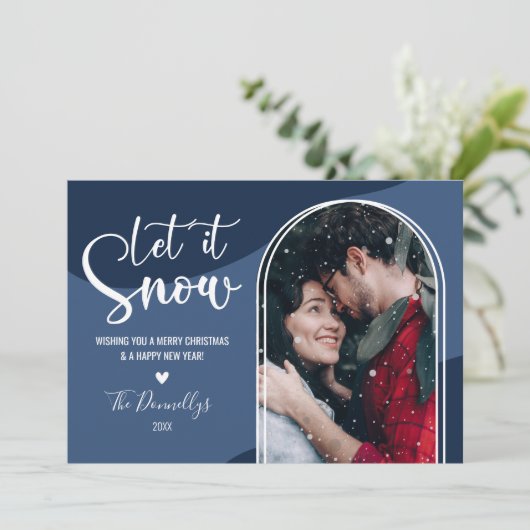 SneeuwWereldbol Kaart kerstfeestdag (Staand voorkant)