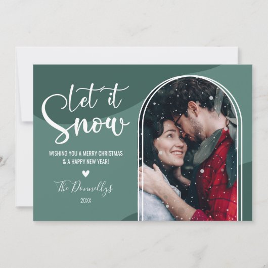 SneeuwWereldbol Kaart kerstfeestdag (Voorkant)