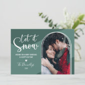 SneeuwWereldbol Kaart kerstfeestdag (Staand voorkant)