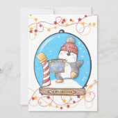 SneeuwWereldbol Kerstmis Pinguïn Kaart (Voorkant)