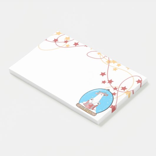 SneeuwWereldbol kerstpolaire Beren notities Post-it® Notes (Schuin)