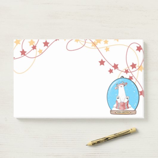 SneeuwWereldbol kerstpolaire Beren notities Post-it® Notes (Op bureau)