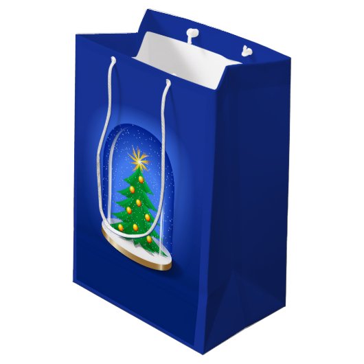 sneeuwWereldbol Medium Cadeauzakje (Achterkant Gekanteld)