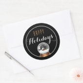 SneeuwWereldbol met House Happy Holiday Sticker (Envelop)
