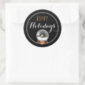 SneeuwWereldbol met House Happy Holiday Sticker (Tas)