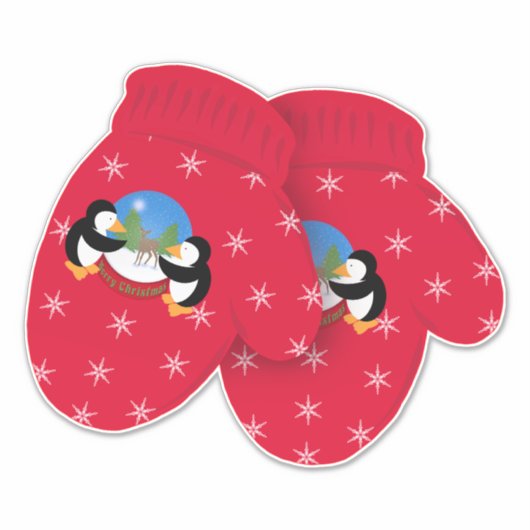 SneeuwWereldbol met prettige kerstfeestdagen groot Sticker (Voorkant)