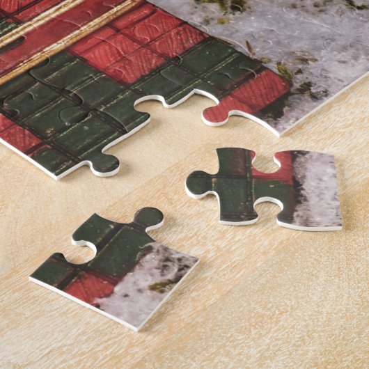 Sneeuwwereldbol met schattig Beer Legpuzzel (Zijkant)