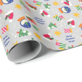 SneeuwWereldbol Santa Hat Persoonlijke kerstcadeau Cadeaupapier (Rol Hoek)