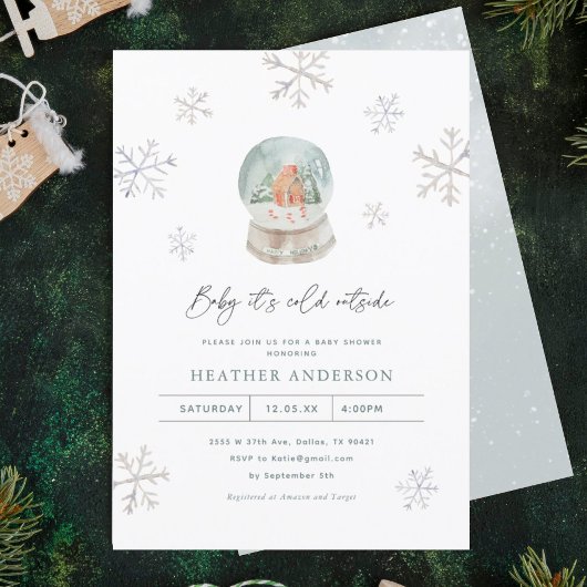 sneeuwWereldbollen Winter Wonderland Winter Baby s Kaart