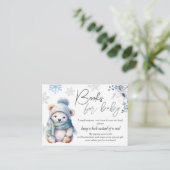 Sneeuwwinter Baby shower Boeken voor Baby Informatiekaartje (Staand voorkant)