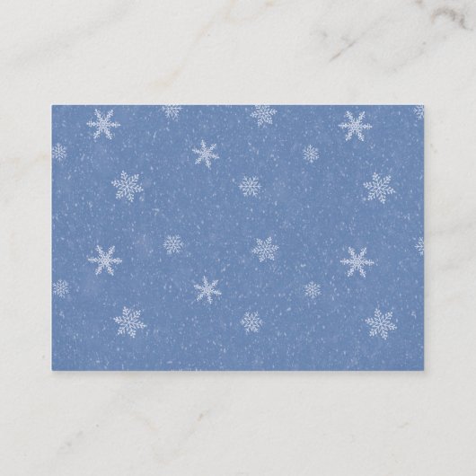 Sneeuwwinter Baby shower Boeken voor Baby Informatiekaartje (Achterkant)