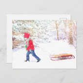 Sneeuwwinter kerstmis vakantie feestdagenkaart (Voorkant / Achterkant)