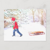 Sneeuwwinter kerstmis vakantie feestdagenkaart (Voorkant)