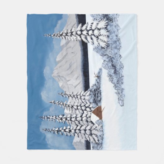 Sneeuwwinter Middelzware Fleece Dekbed Deken (Voorkant)
