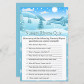 Sneeuwwinter Nursery Rhyme Quiz baby shower (Voorkant / Achterkant)