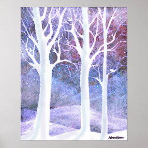 Sneeuwwinterbomen Poster