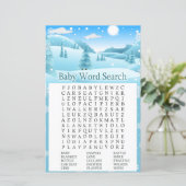 Sneeuwwinterbos Baby shower Word Search Game (Staand voorkant)