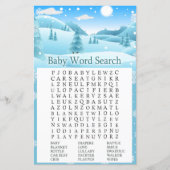 Sneeuwwinterbos Baby shower Word Search Game (Voorkant)