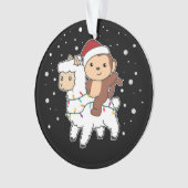 Sneeuwwinterdieren in de apenlama ornament (voorkant)