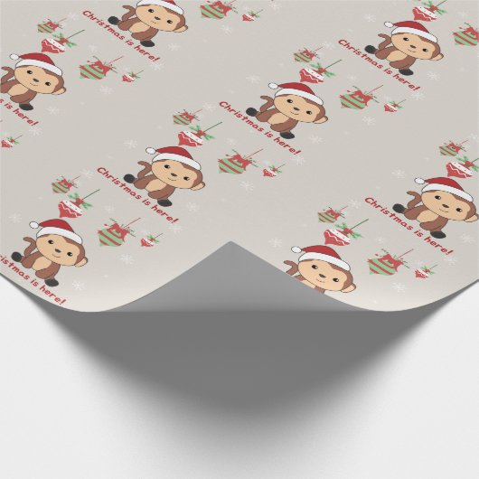 Sneeuwwinterkalkoenen van apen - Wapenval Cadeaupapier (Hoek)