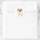 Sneeuwwintermuizen met kerstmis vierkante sticker (Tas)