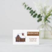 Sneeuwwinterstijl Cabin Rental Service Visitekaartje (Staand voorkant)