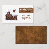Sneeuwwinterstijl Cabin Rental Service Visitekaartje (Voorkant / Achterkant)
